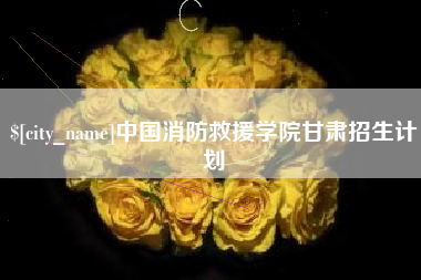 六安中国消防救援学院甘肃招生计划