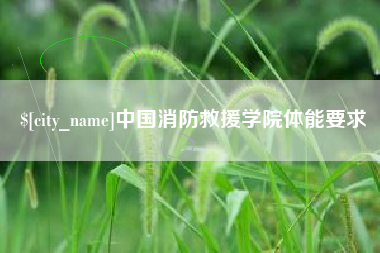 六安中国消防救援学院体能要求