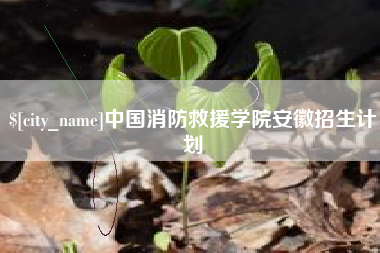 六安中国消防救援学院安徽招生计划