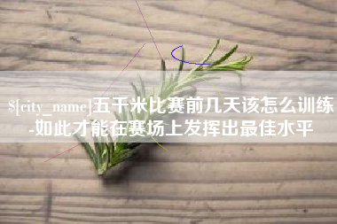 六安五千米比赛前几天该怎么训练-如此才能在赛场上发挥出最佳水平