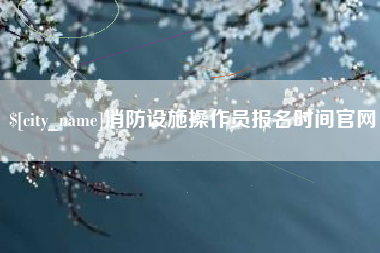 六安消防设施操作员报名时间官网
