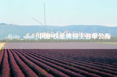 六安中国9枚金牌得主名单公布
