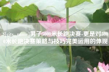 六安男子5000米长跑决赛-更是对5000米长跑决赛策略与技巧完美运用的体现